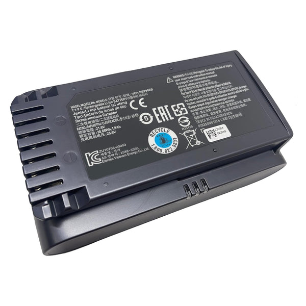 Rechargeable Li-ion Battery VCA-SBT90EB (21.6V, 38.88Wh) for Samsung Jet 60 Fit / Flex, Jet 70, Jet 75 Pet Cordless Stick Vacuum Cleaner