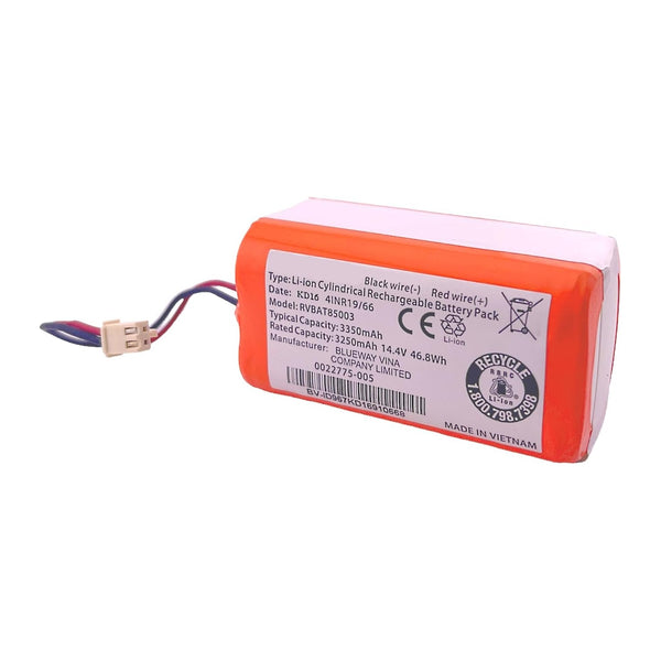 Replacement Battery RVBAT85003 3350mAh 14.4V for Shark AV/RV/QR/UR Series Robot Vacuums